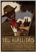 Plakátgyűjtemény - Iványi-Grünwald Béla: Az Országos Magyar Képzőművészeti Társulat téli kiállításának plakátja, 1903, Kiscelli Múzeum