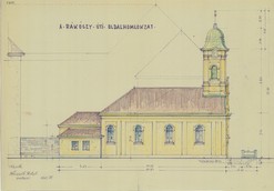 Collection of Drawings - The northern facade of the St. Rochus chapel on Rákóczi Road (Budapest), Castle Museum